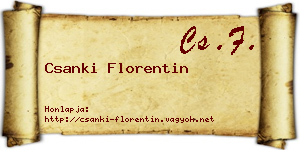 Csanki Florentin névjegykártya